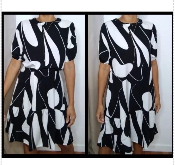 Molde Vestido Midi gola boneca, Gradação 36 ao 48