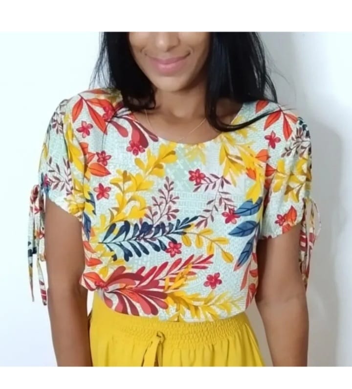 Molde Blusa manga com tiras de amarrar, gradação 36 ao 48.