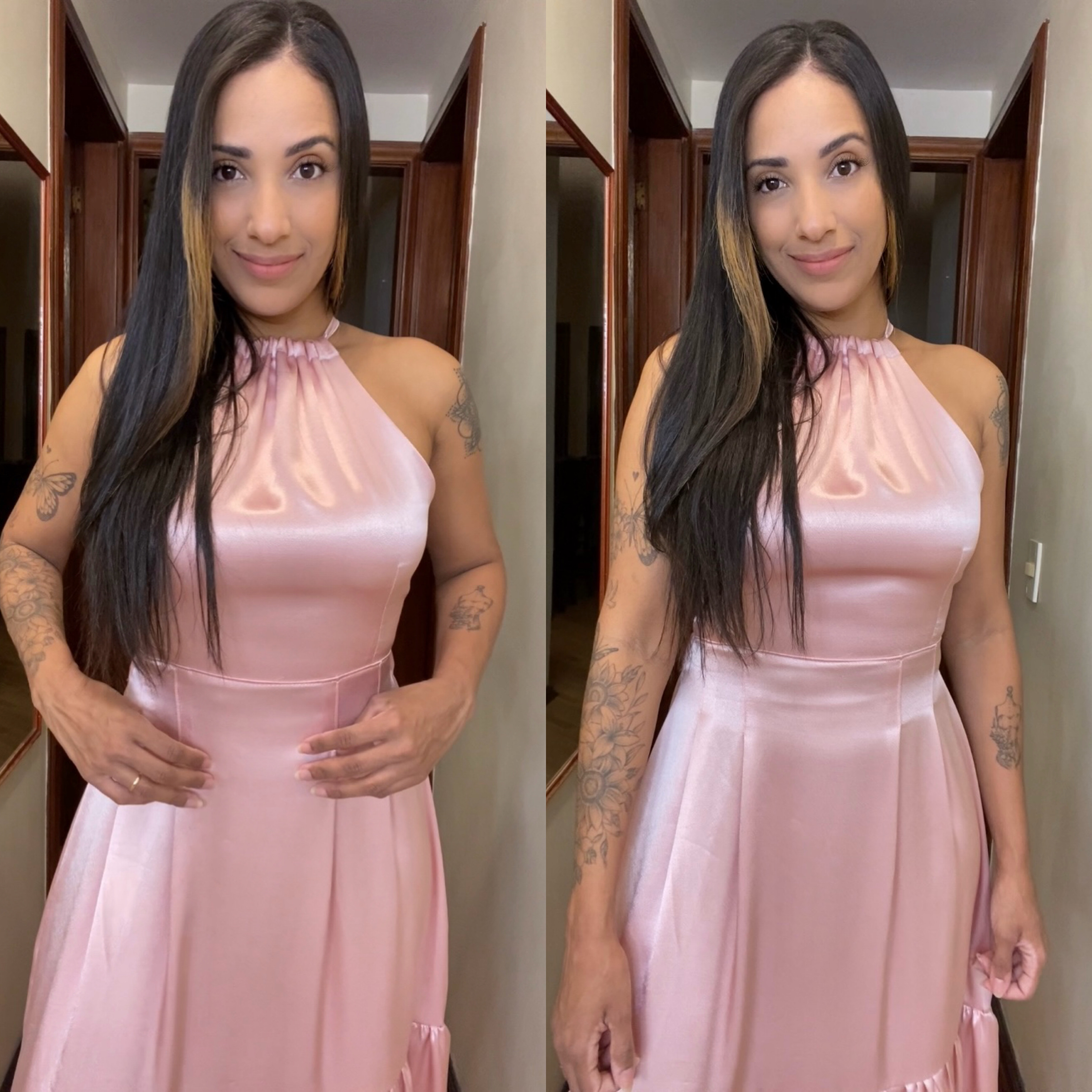 Molde Vestido mídi Frente Única com babado, gradação 36 ao 48