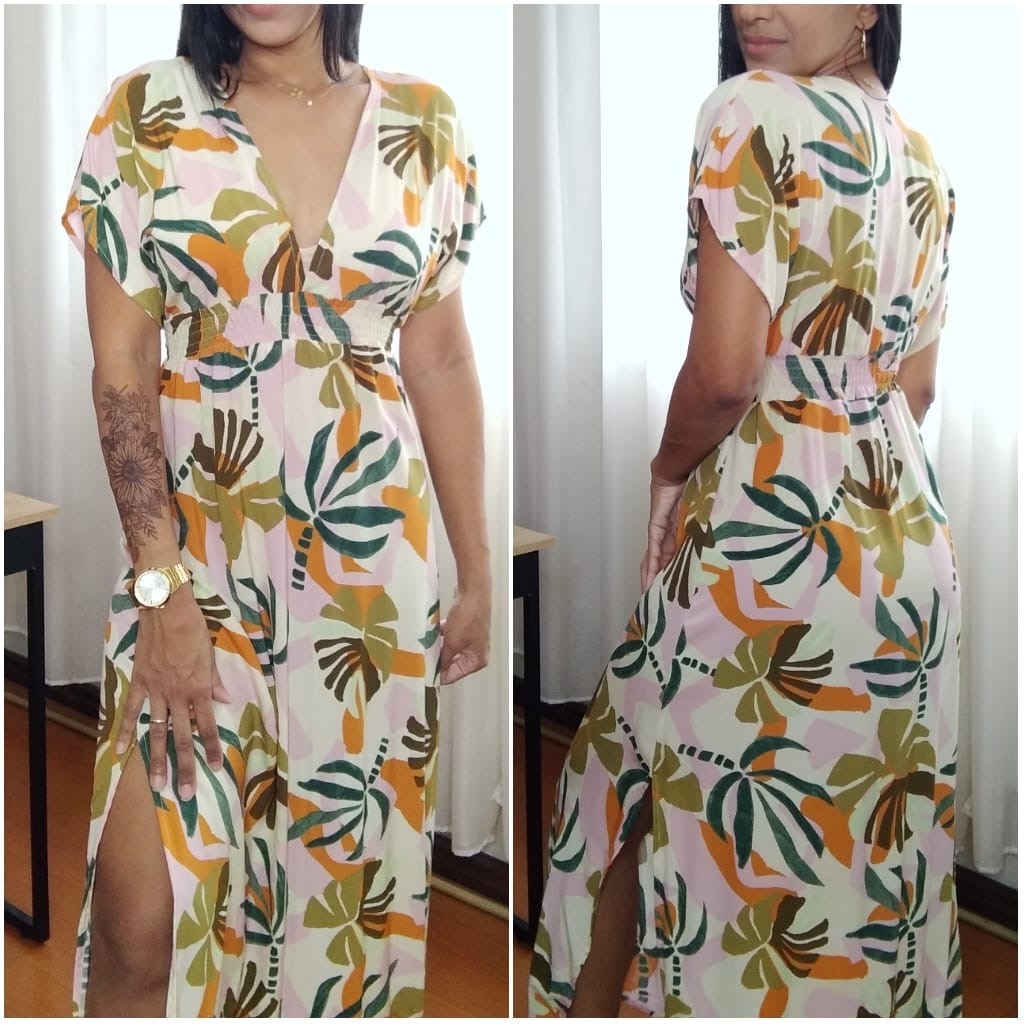 Molde Vestido decote aberto frontal, gradação 36 ao 48.