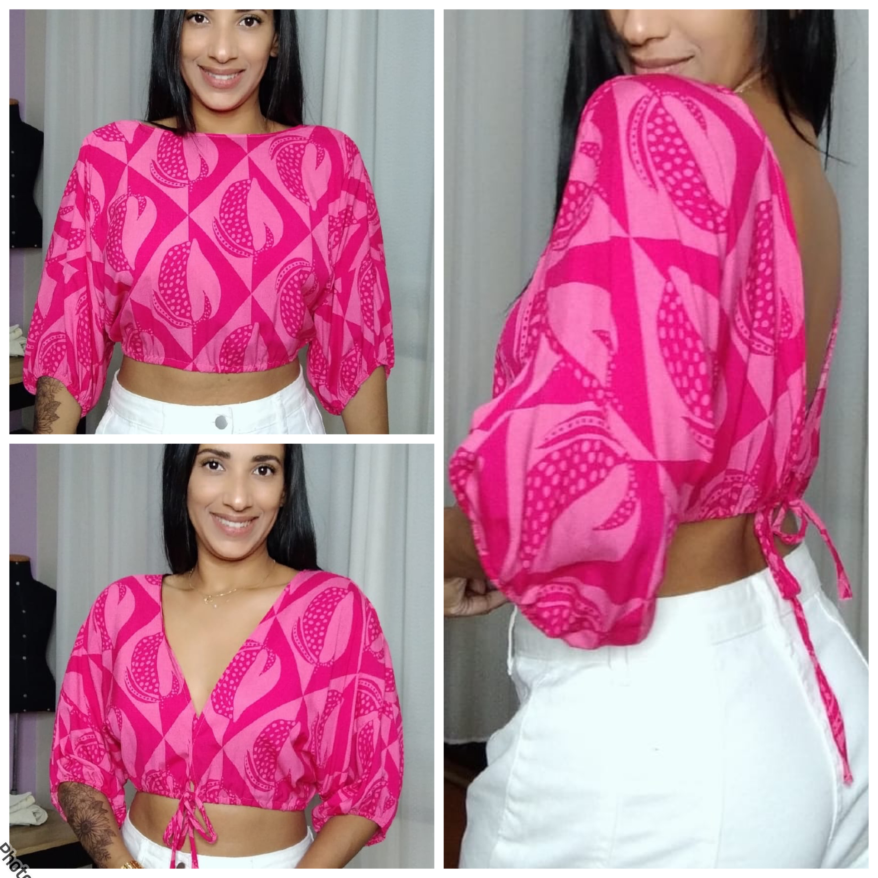 Molde Blusa transpassada com amarração, gradação 36 ao 48