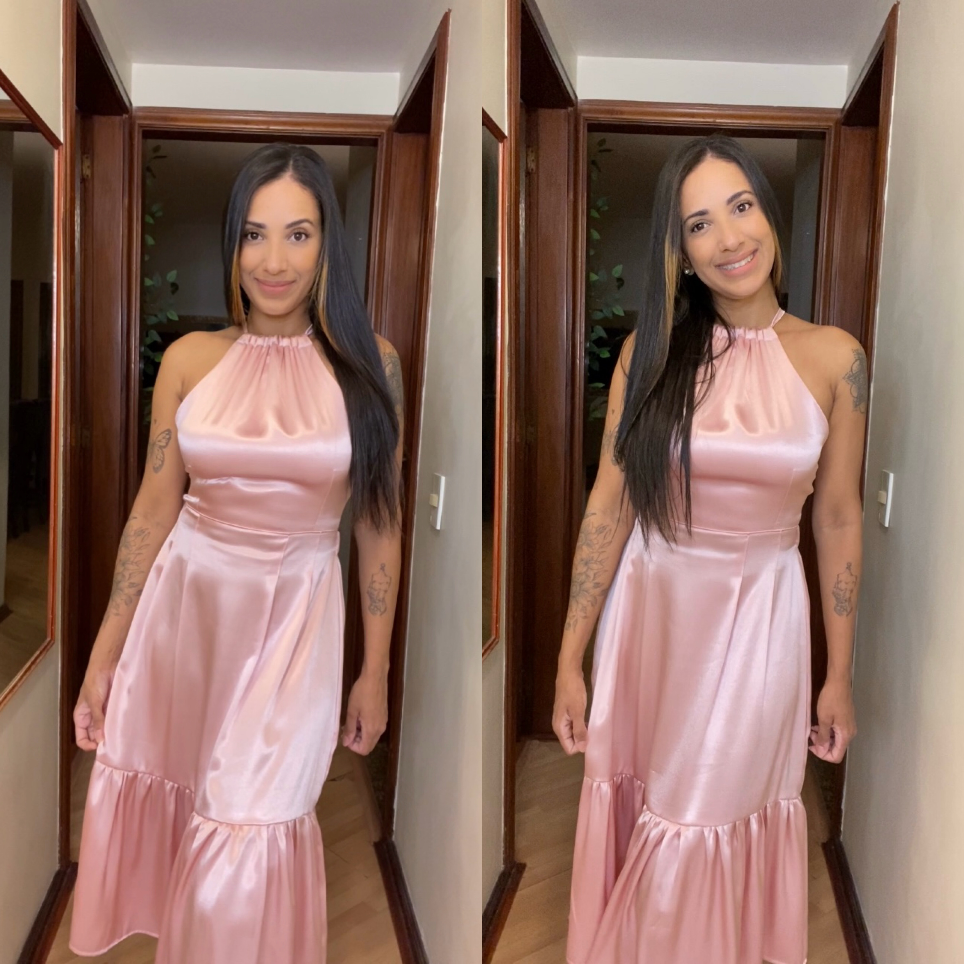 Molde Vestido mídi Frente Única com babado, gradação 36 ao 48