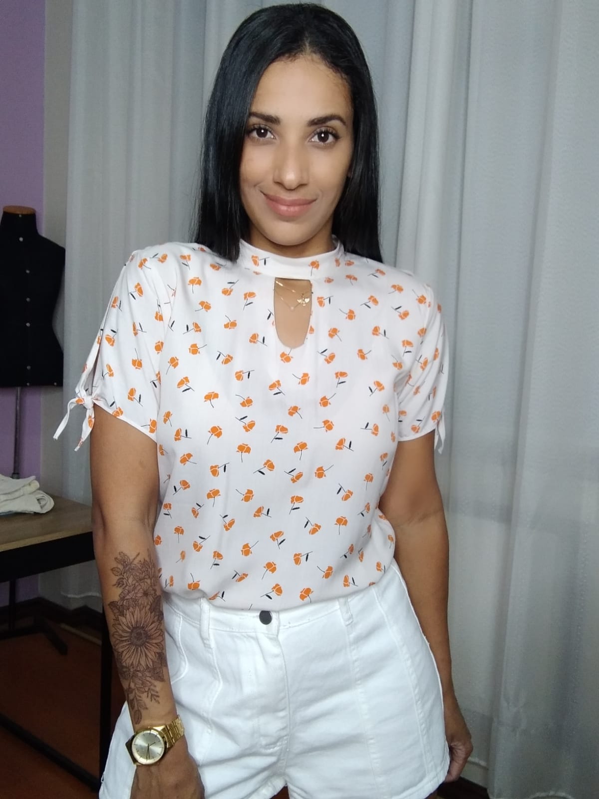 Molde Blusa Gola choker, Gradação 36 ao 48