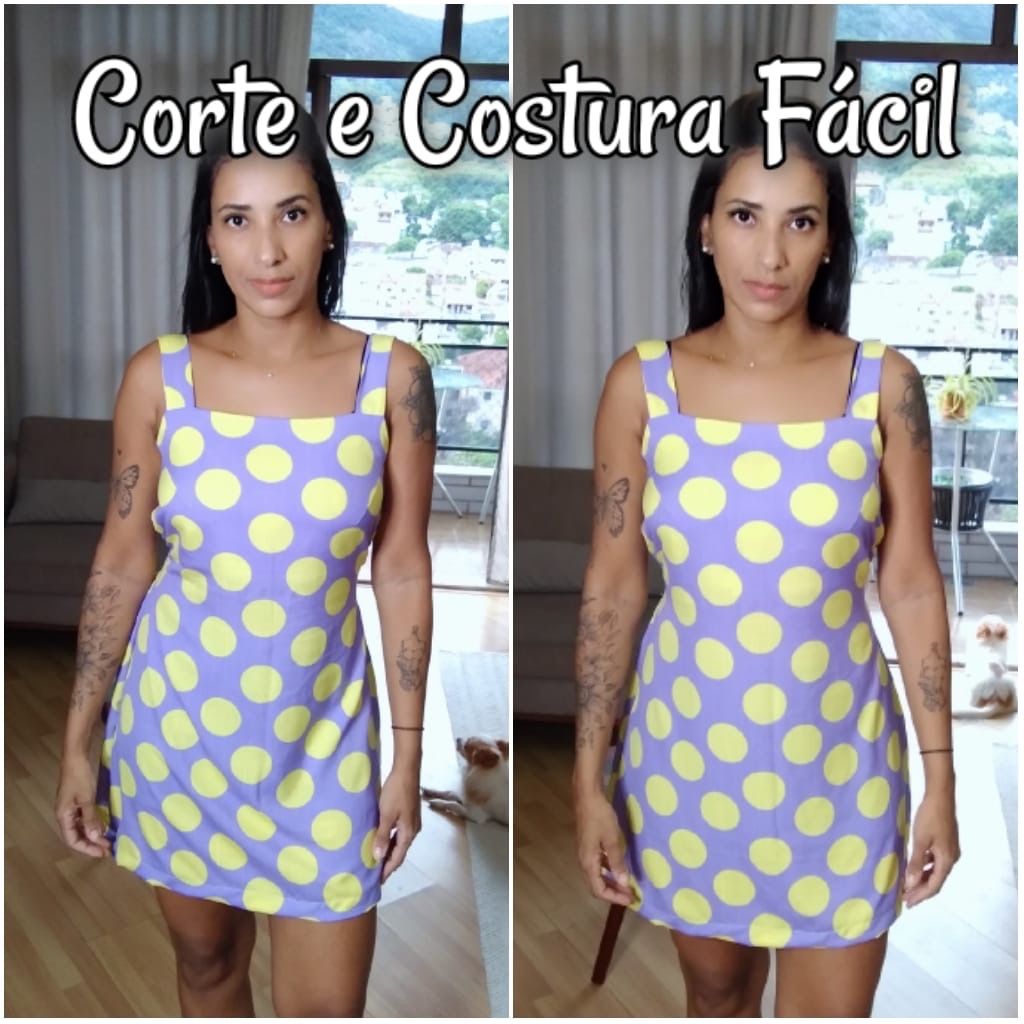 Molde Vestido com alça larga, curto, gradação 36 ao 48
