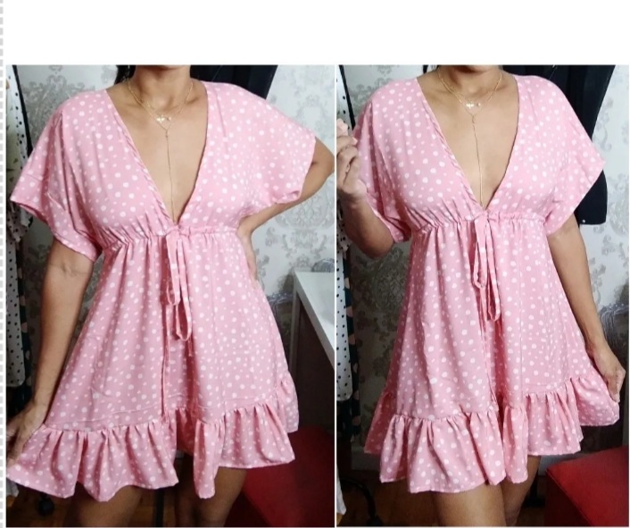 Molde Vestido Babadinho e amarração na cintura, Gradação 36 ao 48