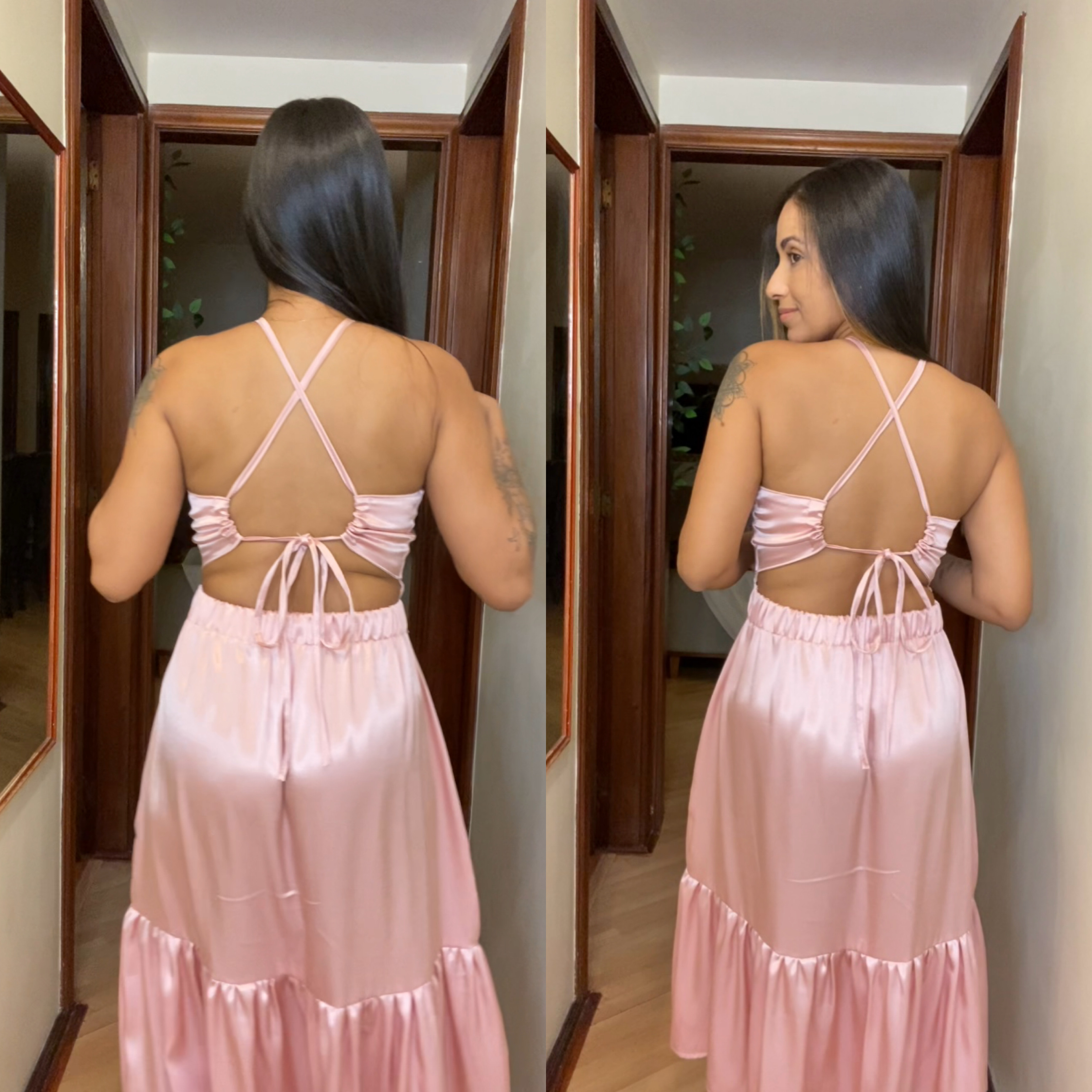 Molde Vestido mídi Frente Única com babado, gradação 36 ao 48