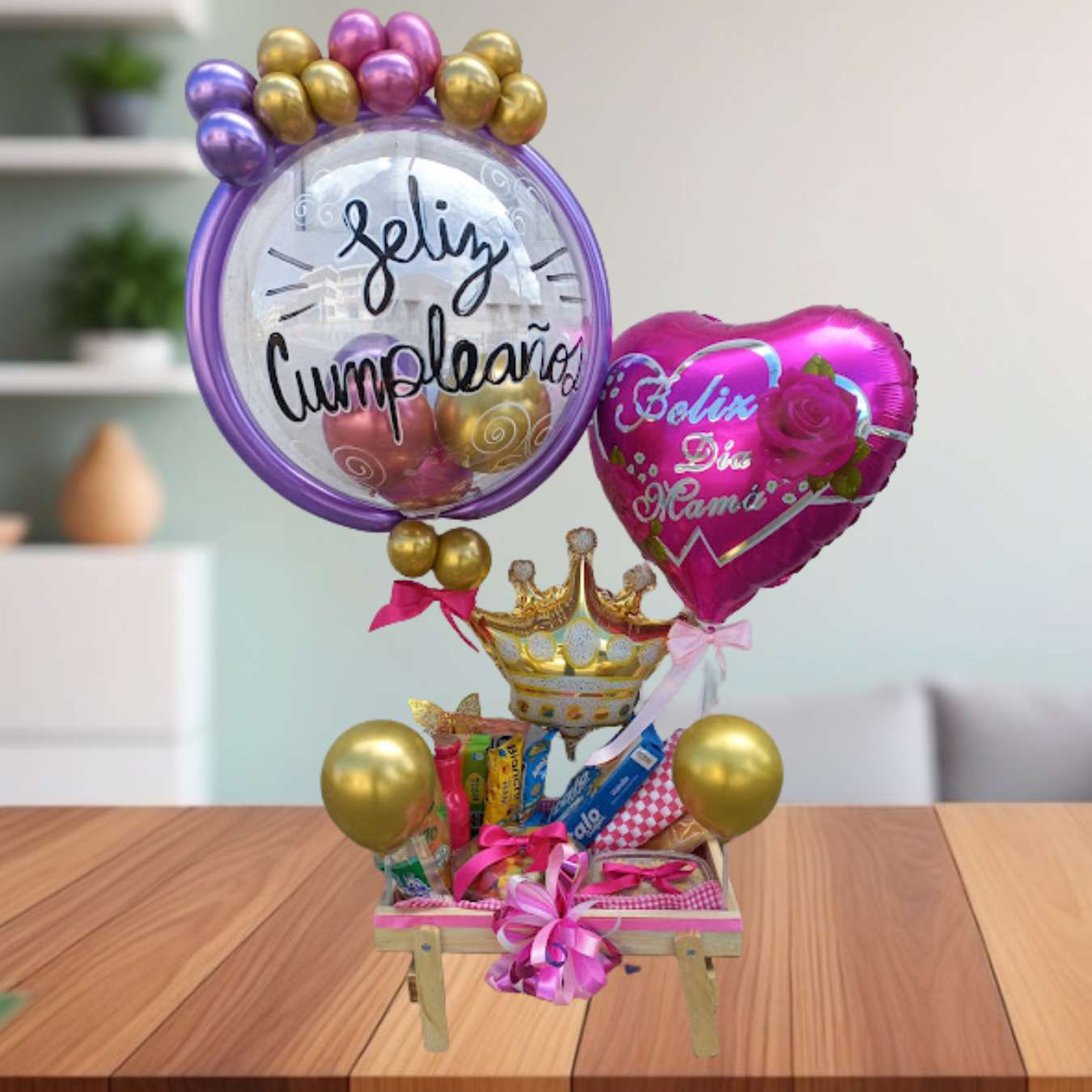 Arreglo de globos de cumpleaños