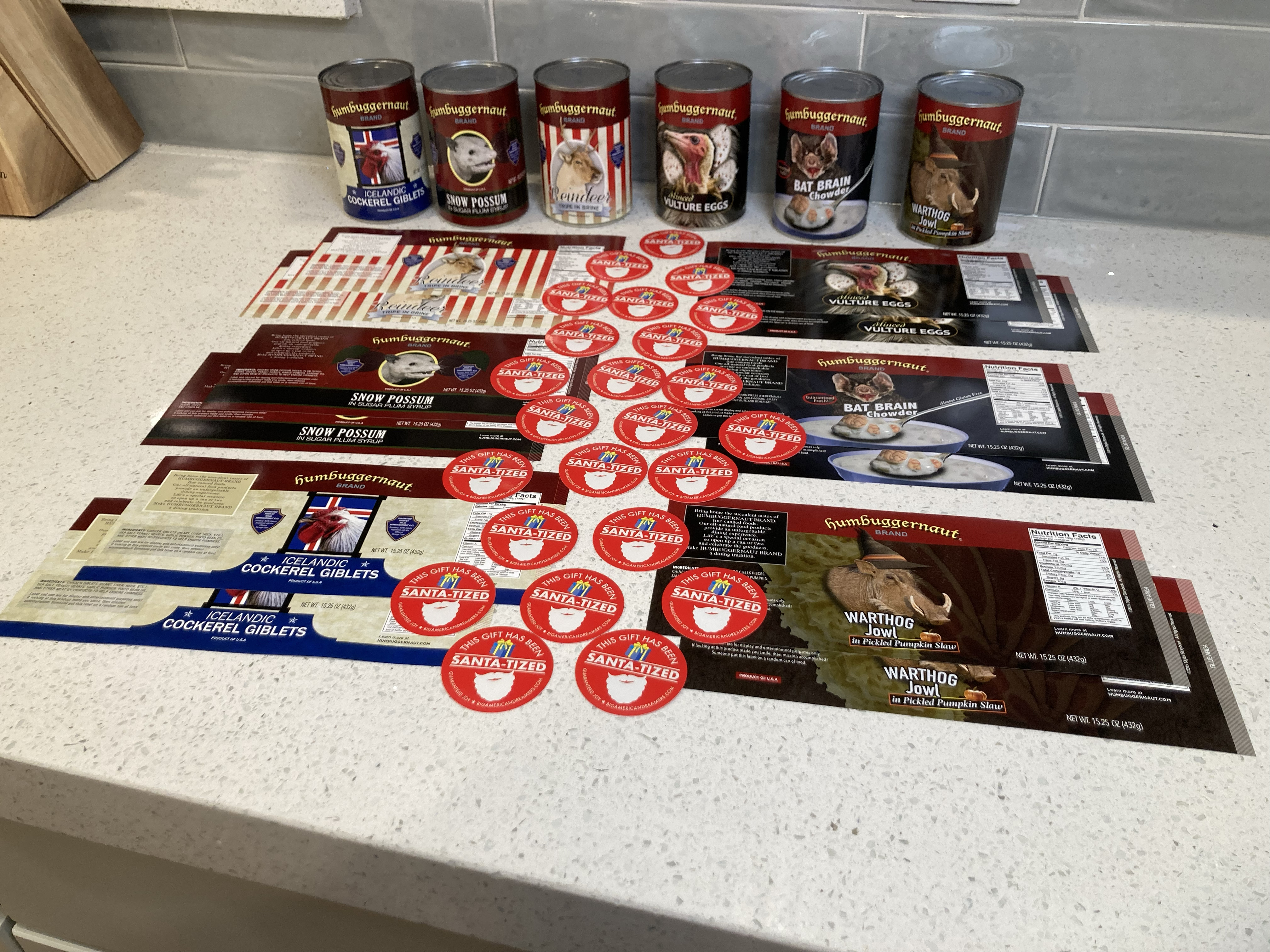 Humbuggernaut Fine Canned Food Labels (Set of 12)