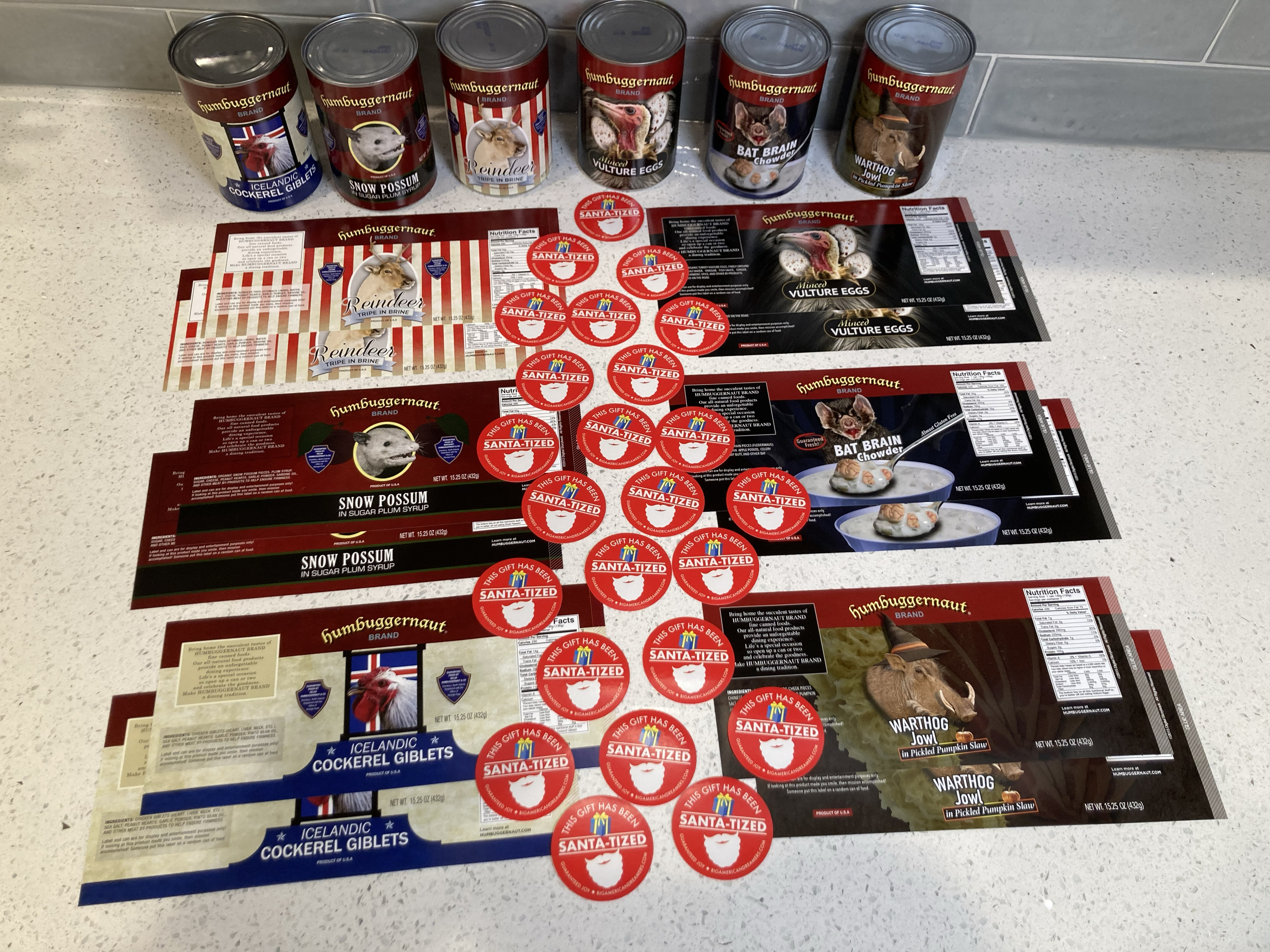 Humbuggernaut Fine Canned Food Labels (Set of 12)