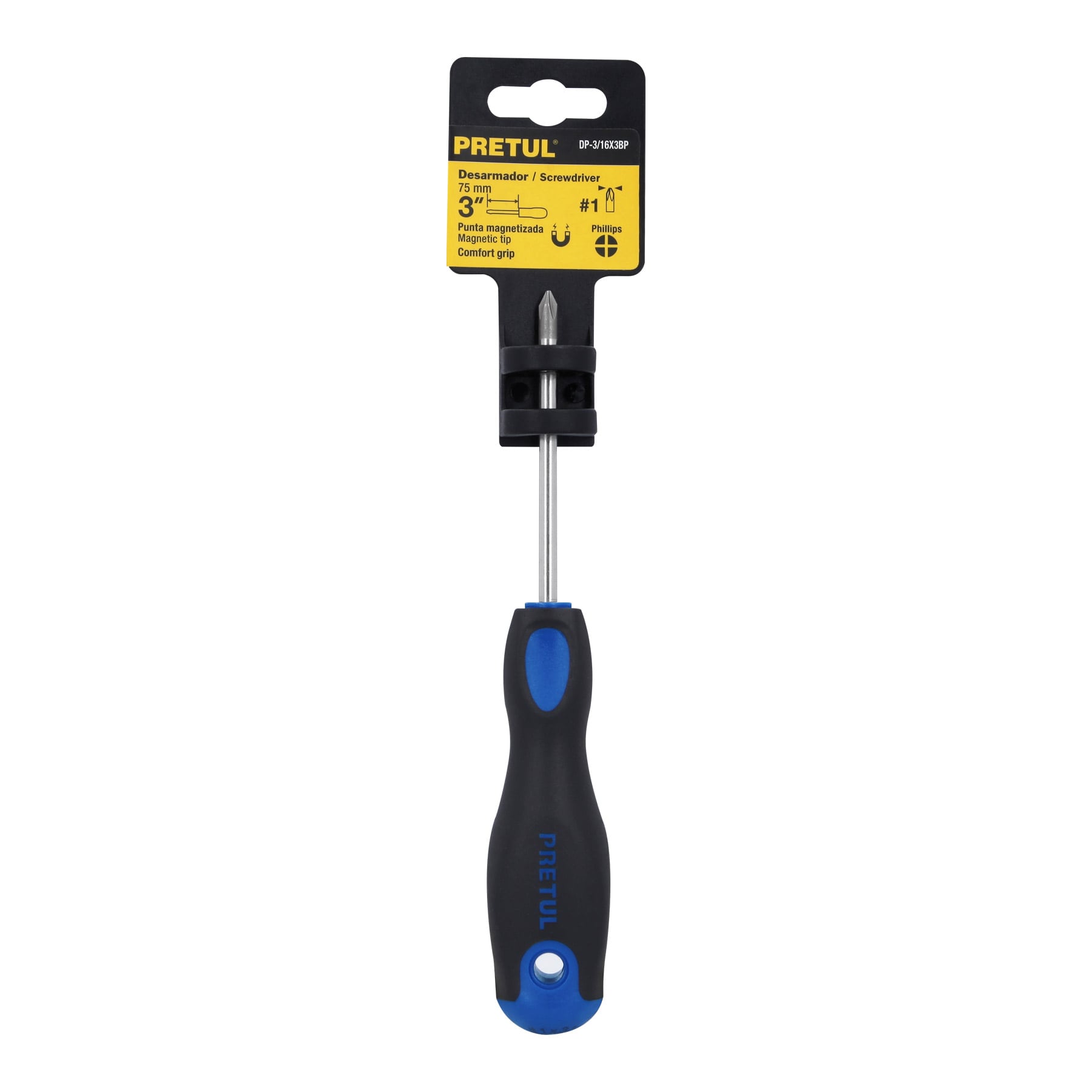 DESARMADOR DE CRUZ 3/16 X 3" PRETUL