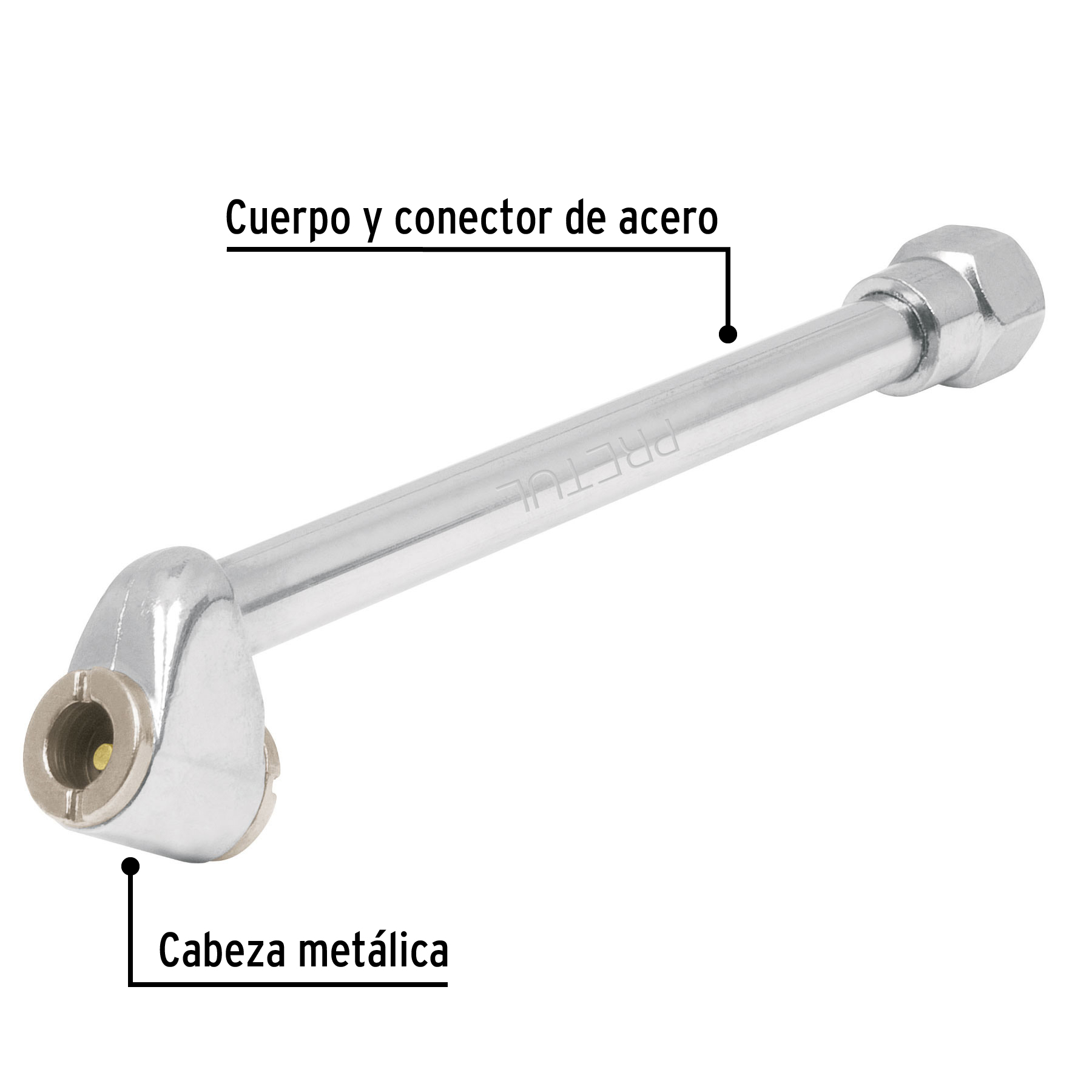 INFLADOR DE CABEZA DOBLE 1/4"  PRETUL