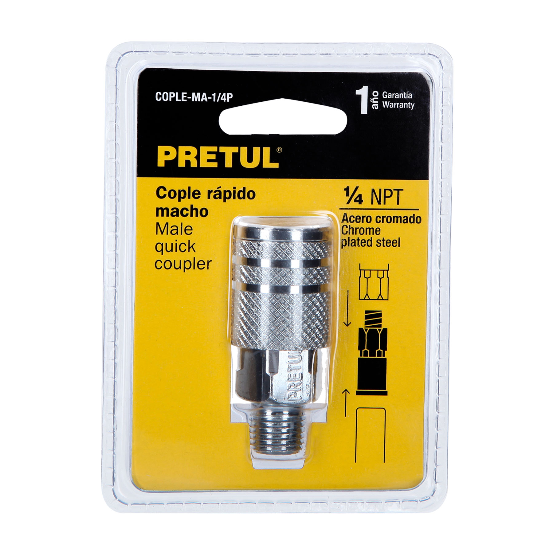 COPLE RAPIDO TIPO M 1/4" NPT PRETUL