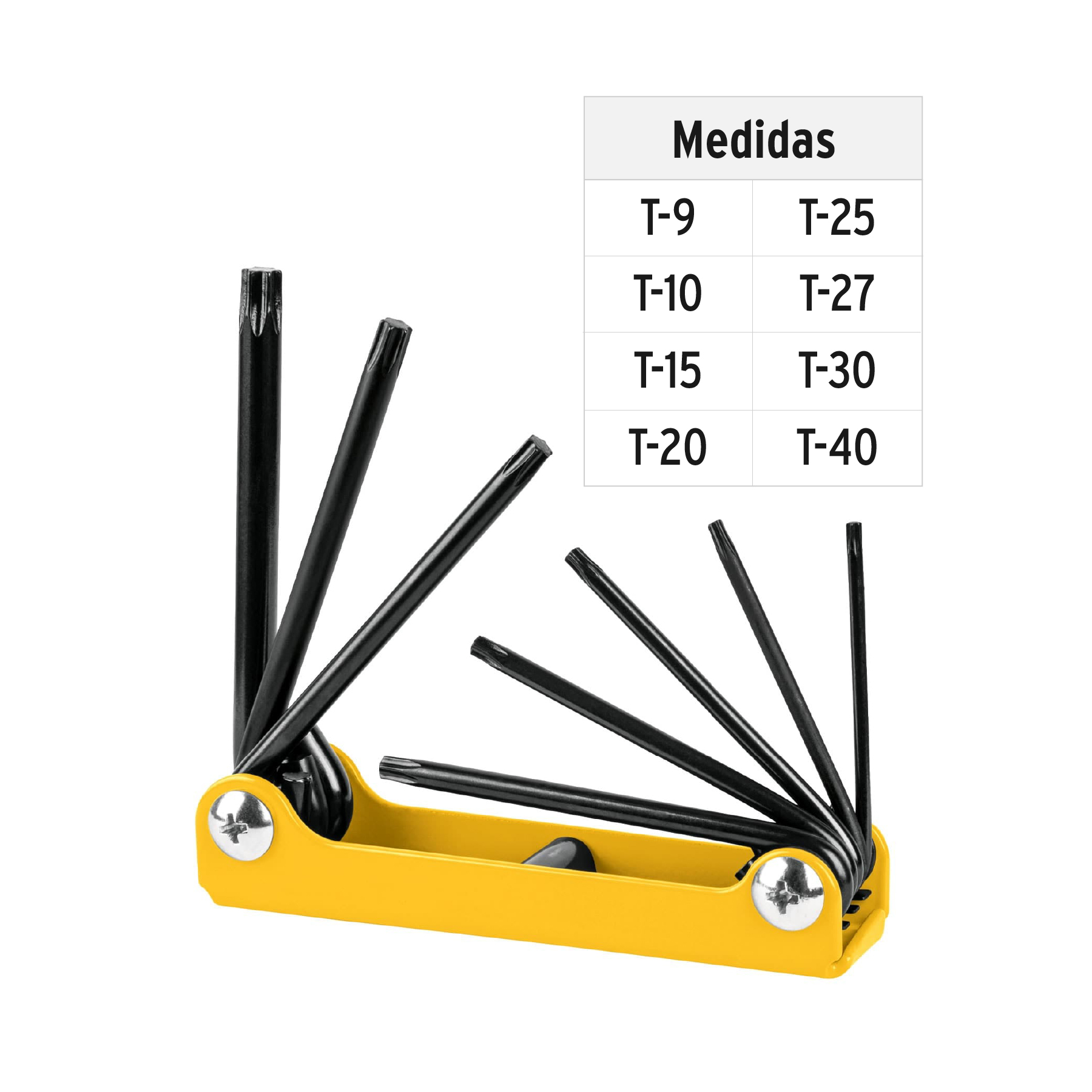 JUEGO 8 LLAVES TORX TIPO NAVAJA ET25 A ET40 PRETUL