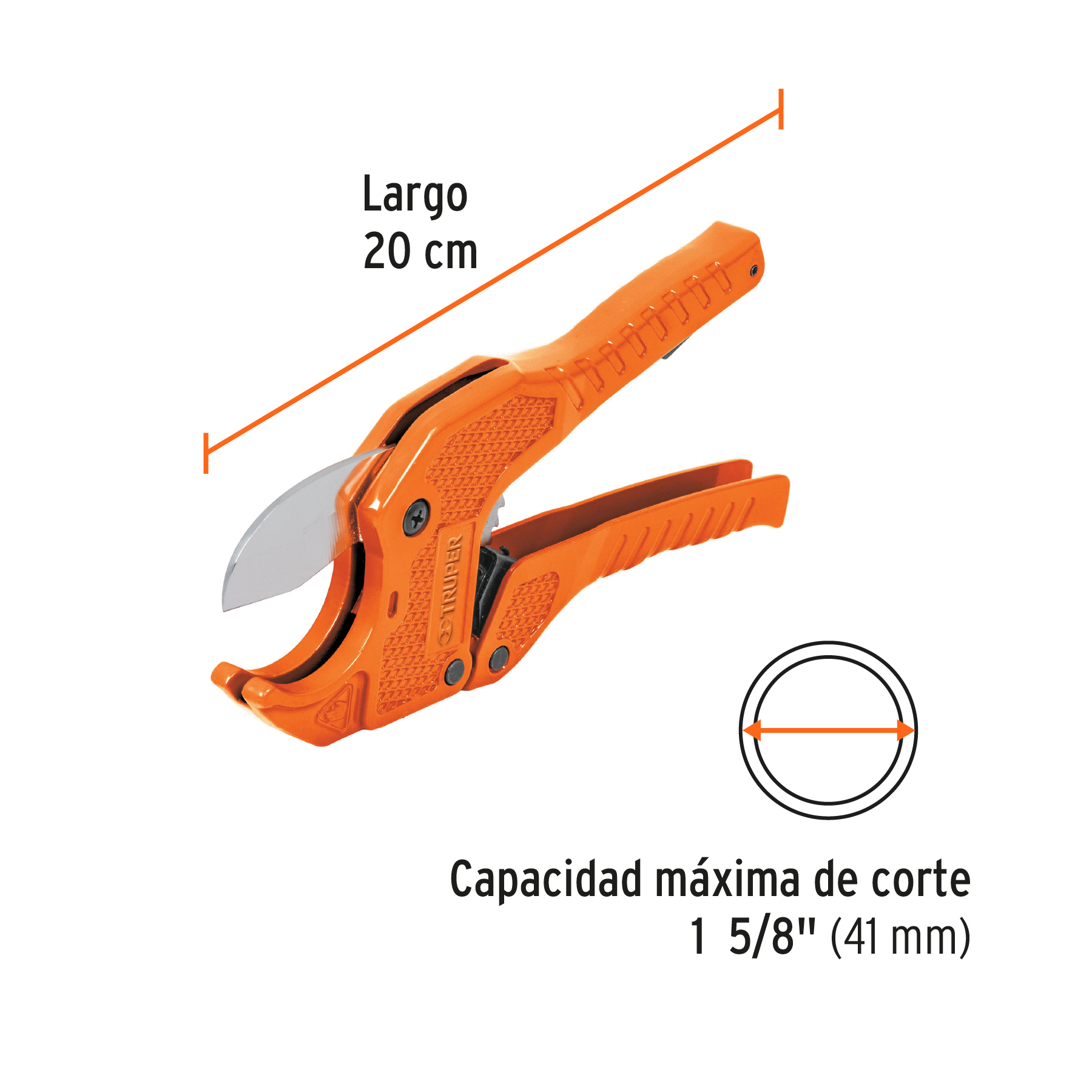 CORTADOR DE TUBO DE PVC HASTA 1-5/8" TRUPER