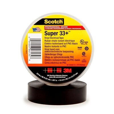 CINTA DE AISLAR 18MM X 20M NEGRA SUPER 33 SCOTCH 3M