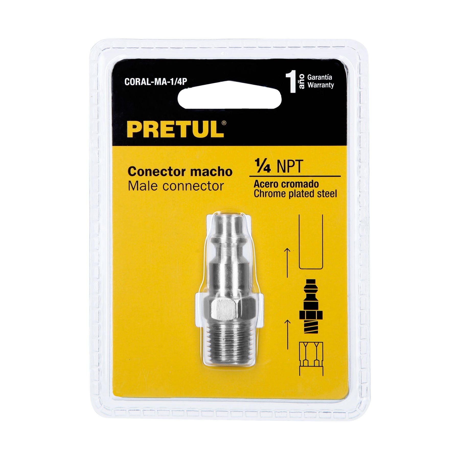 CONECTOR RAPIDO TIPO M 1/4" NPT PRETUL