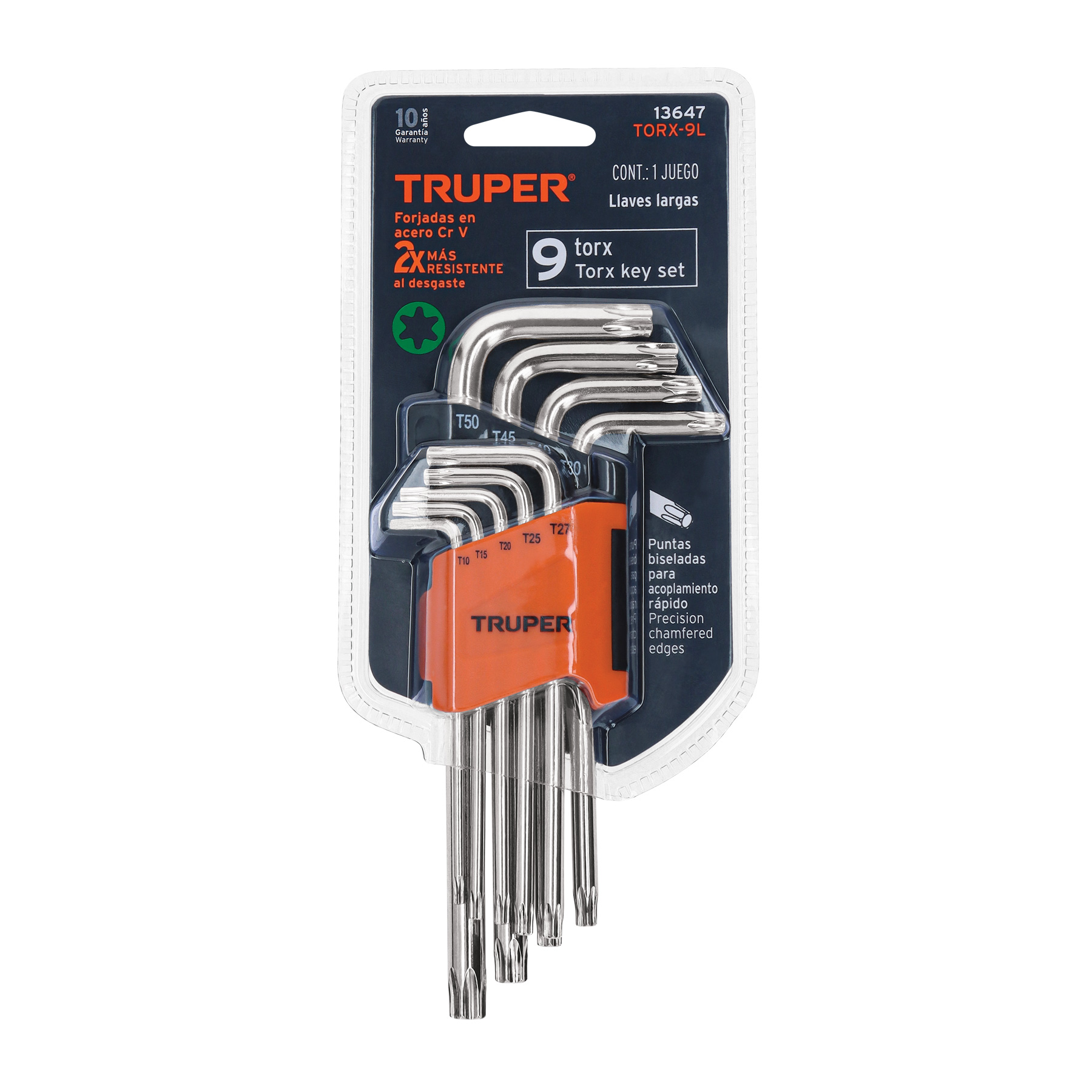 JUEGO DE 9 LLAVES TORX ET-10 A ET-50 TRUPER