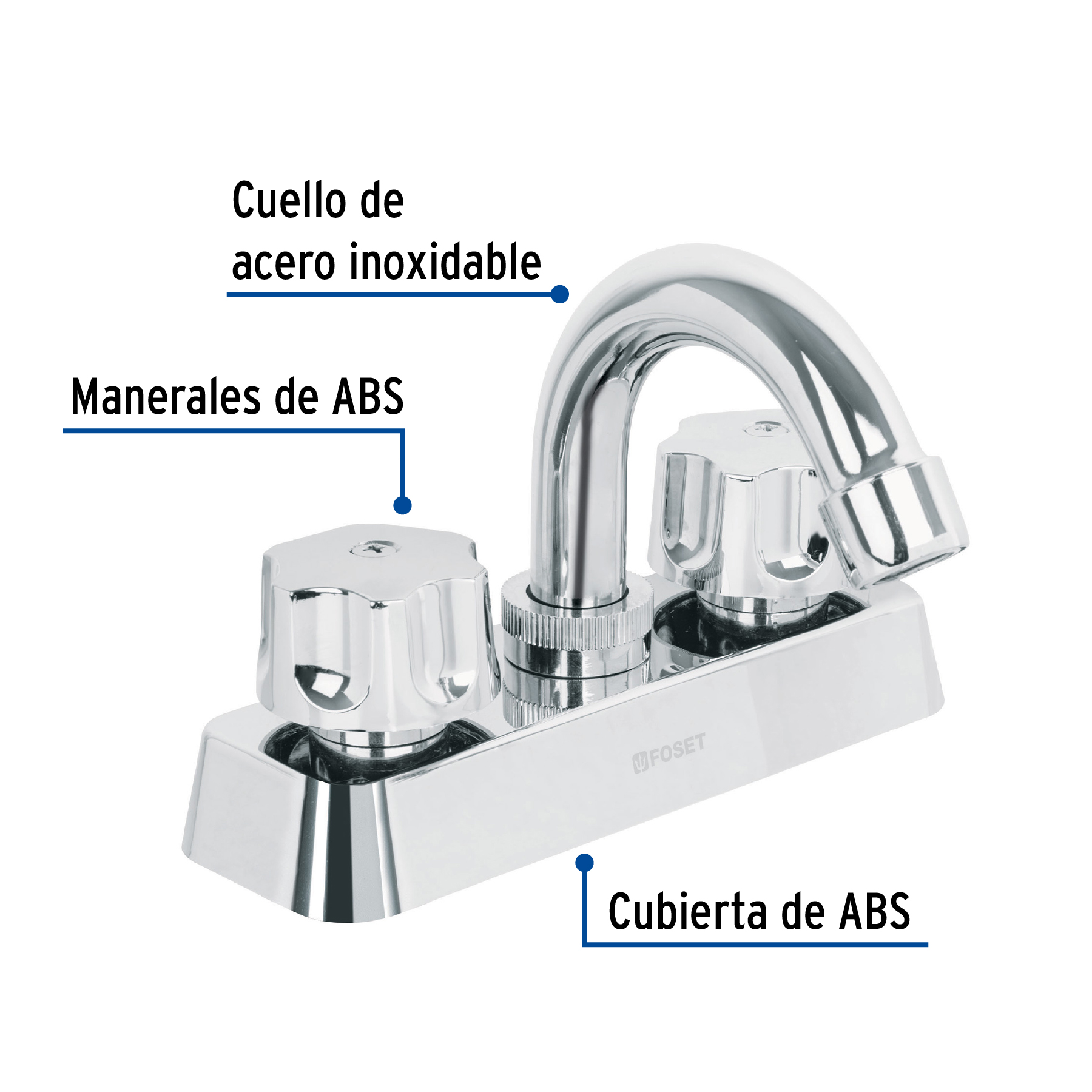 MEZCLADORA PLASTICA PARA LAVABO MP-050 FOSET