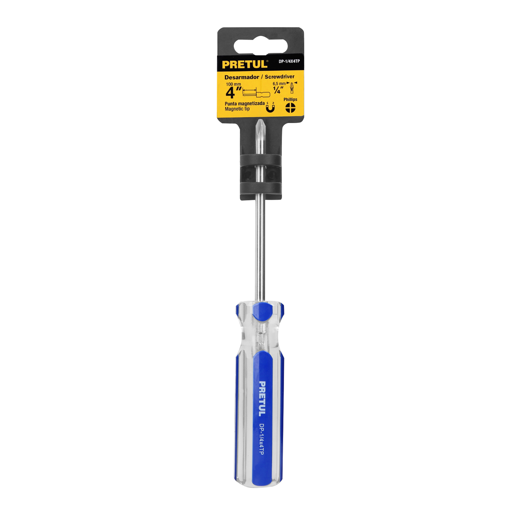 DESARMADOR DE CRUZ 1/4" X 4" PRETUL