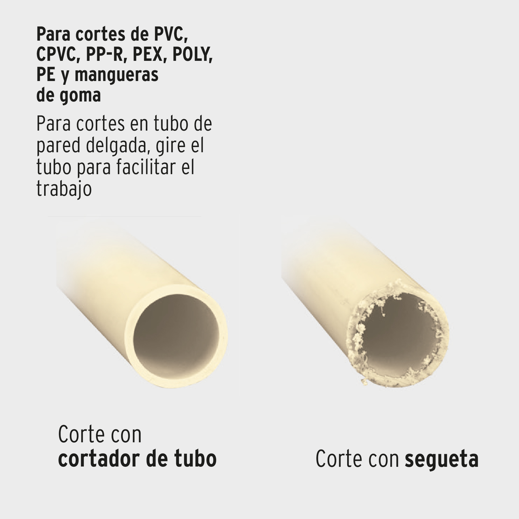 CORTADOR DE TUBO DE PVC HASTA 1-5/8" TRUPER