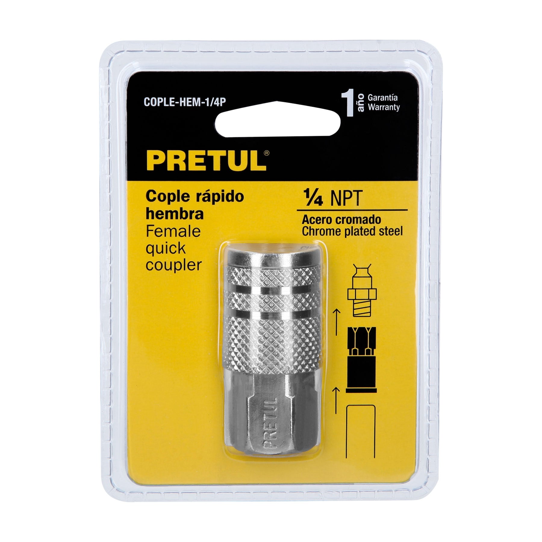 COPLE RAPIDO TIPO F 1/4" NPT PRETUL
