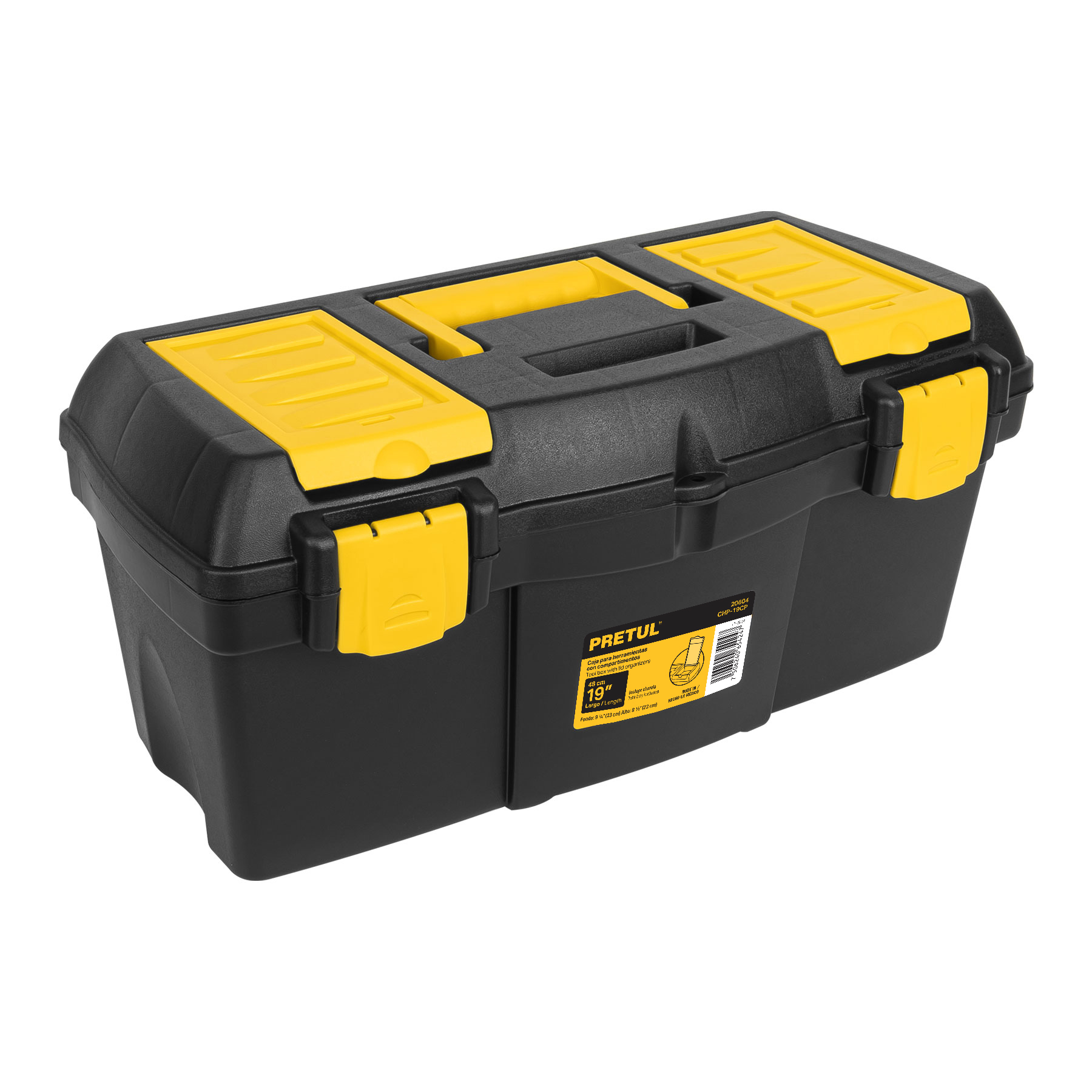 CAJA DE HERRAMIENTAS CON COMPARTIMENTOS 19" PRETUL