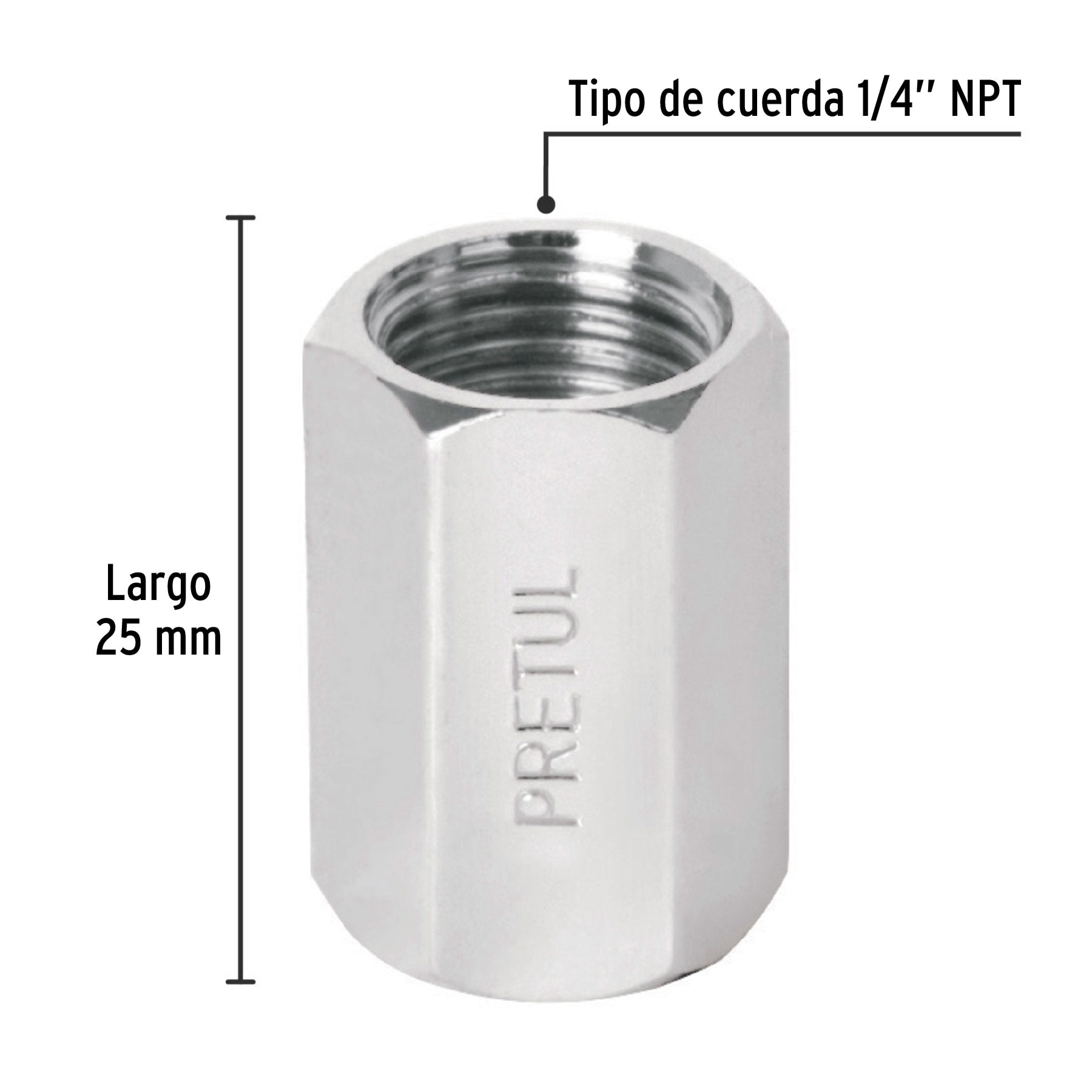 COPLE HEMBRA-HEMBRA 1/4" NPT PRETUL