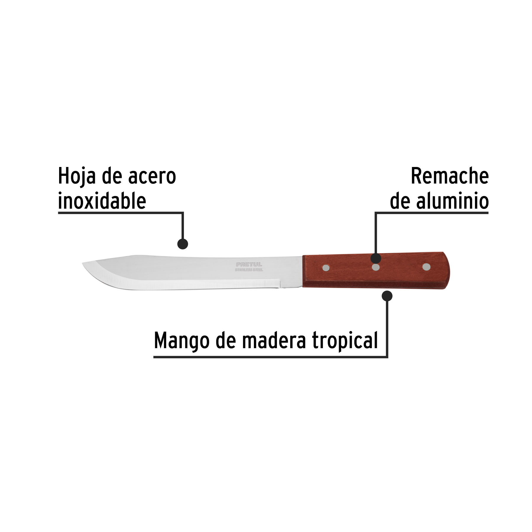 CUCHILLO CEBOLLERO 7" PRETUL