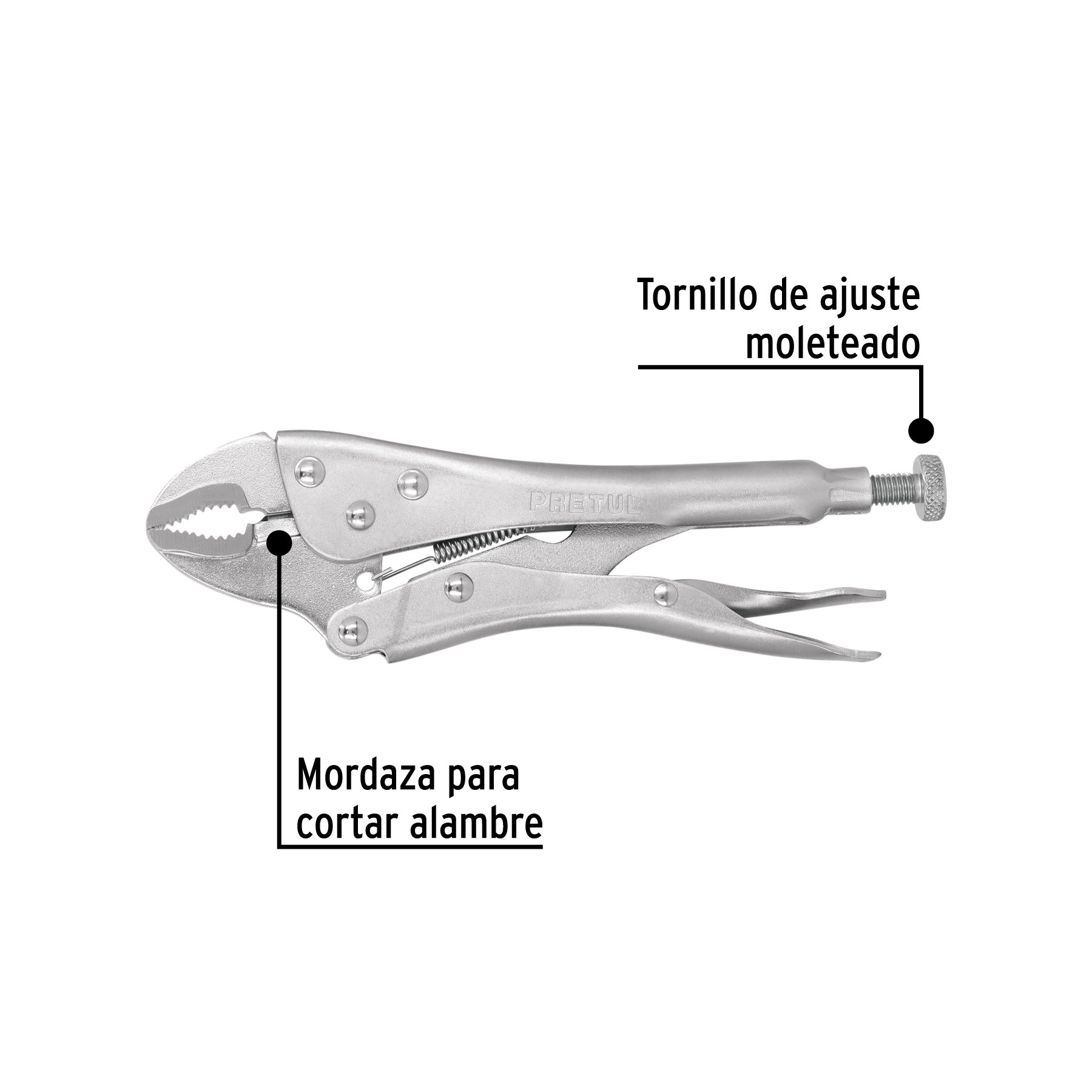  PINZA DE PRESION 7" MORDAZA CURVA PRETUL