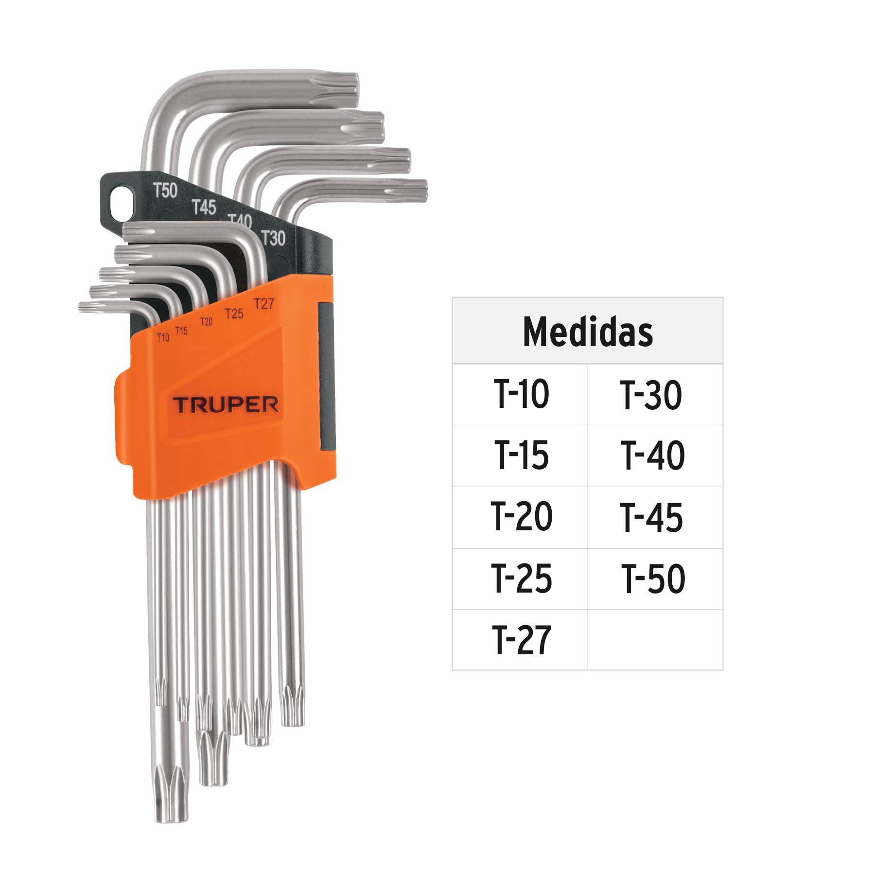 UEGO DE 9 LLAVES TORX ET-10 A ET-50 TRUP