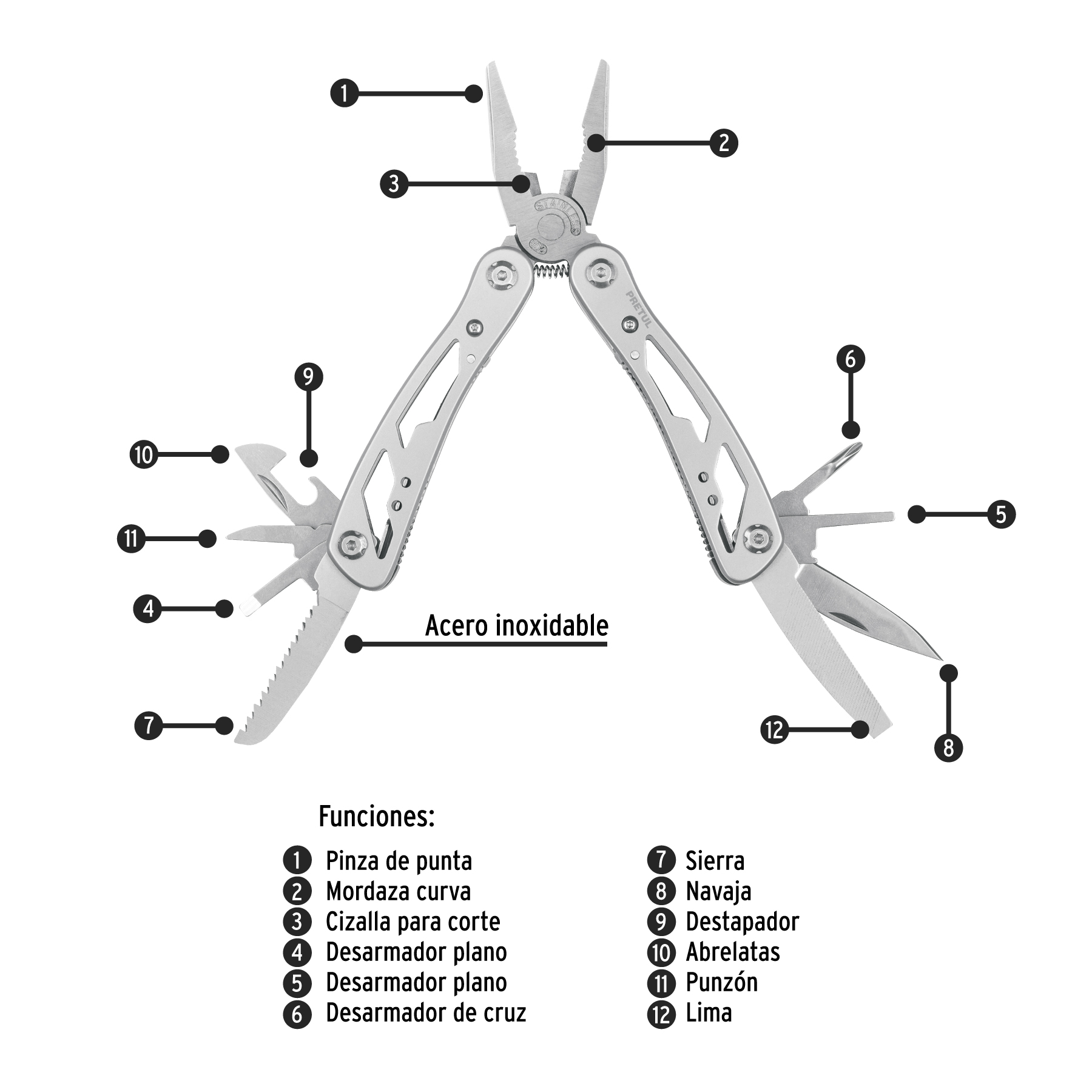 MULTIHERRAMIENTA 13 FUNCIONES PRETUL