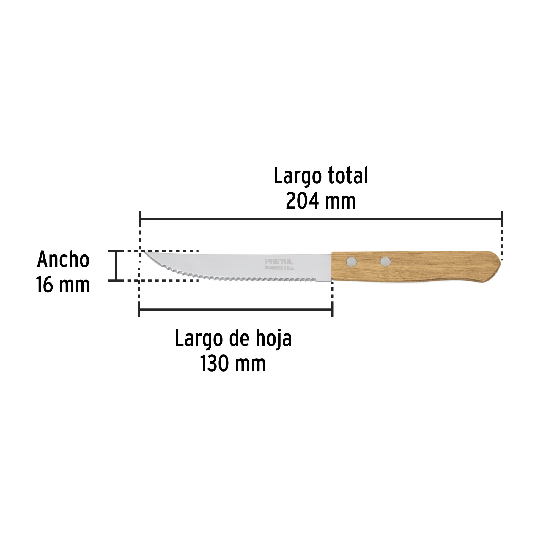 CUCHILLO DE ASADO 5" PRETUL