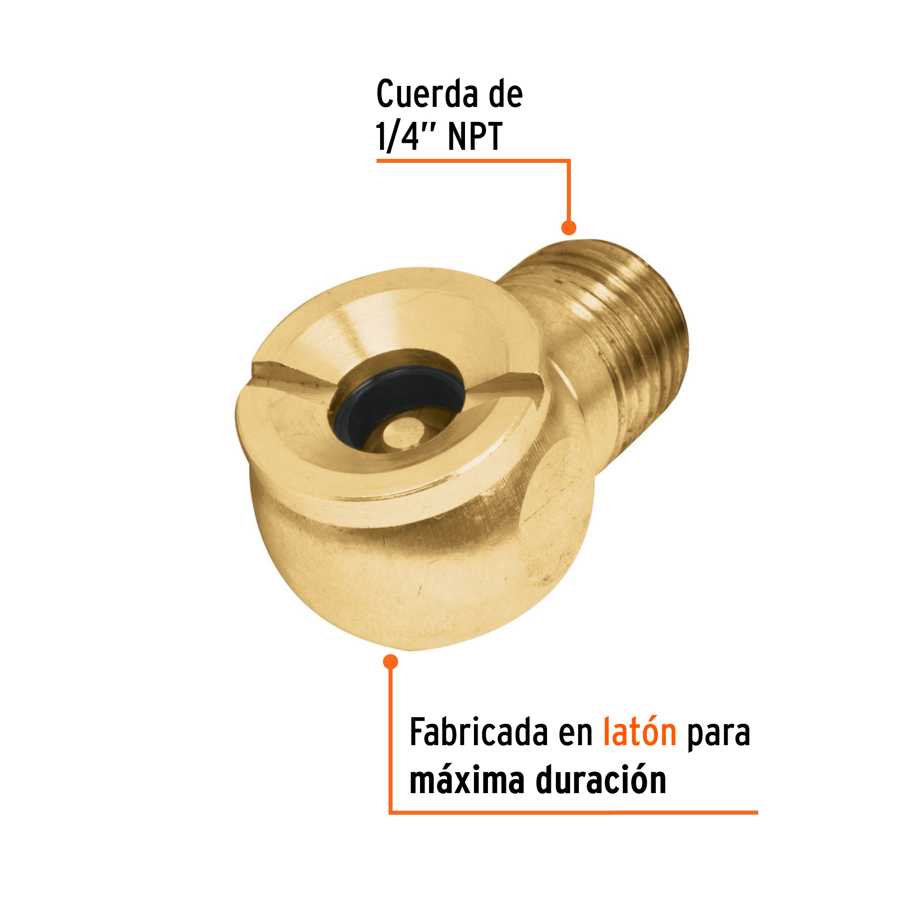 CABEZA INFLADORA DE LLANTAS MACHO 1/4" NPT TRUPER