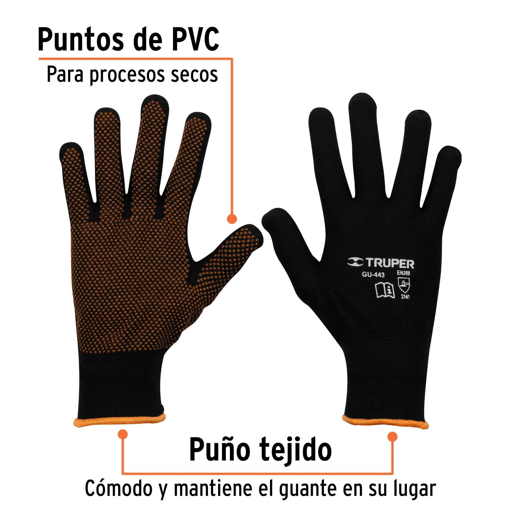 GUANTES ANTIDERRAPANTES DE POLIESTES GRANDES TRUPER