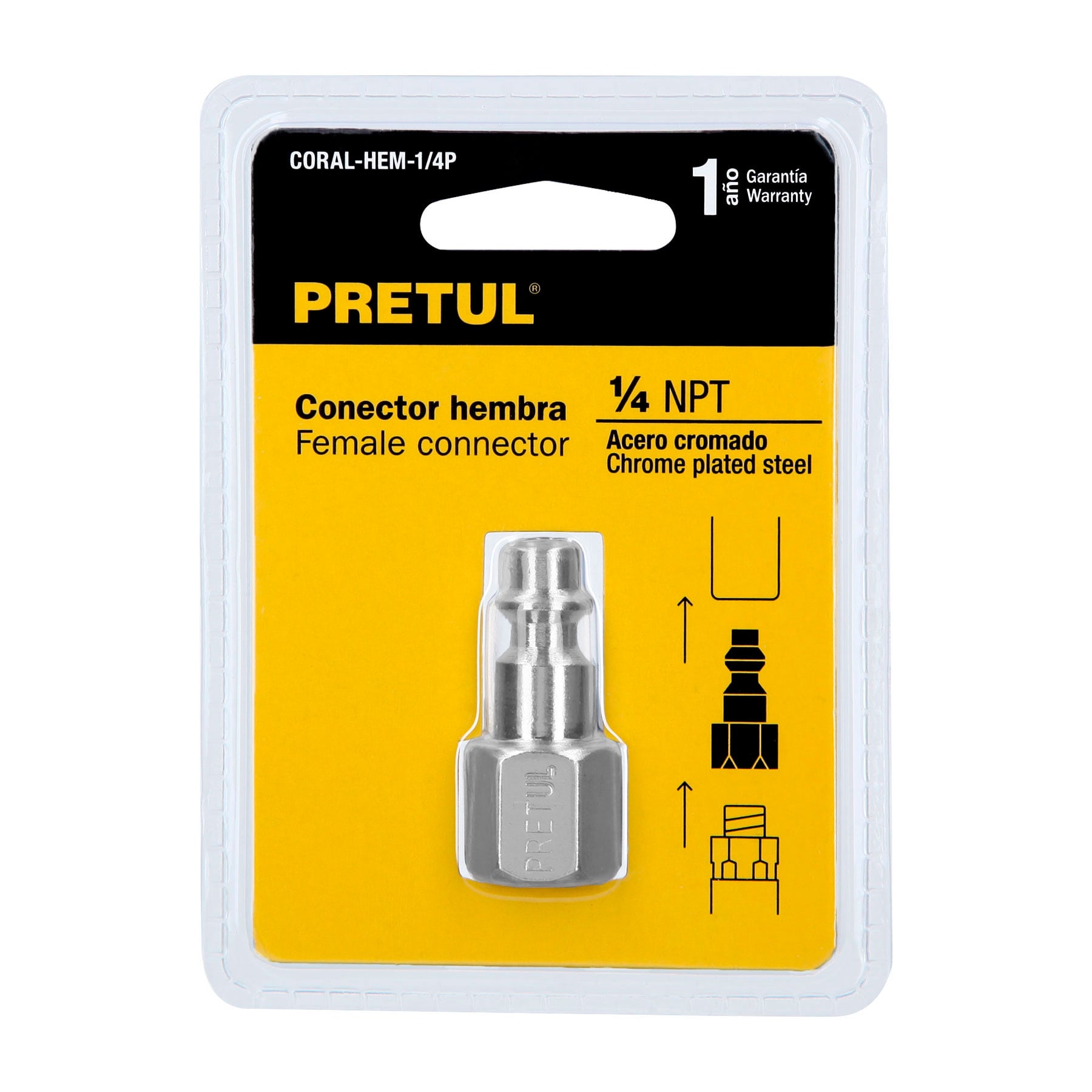 CONECTOR RAPIDO TIPO F 1/4" NTP PRETUL