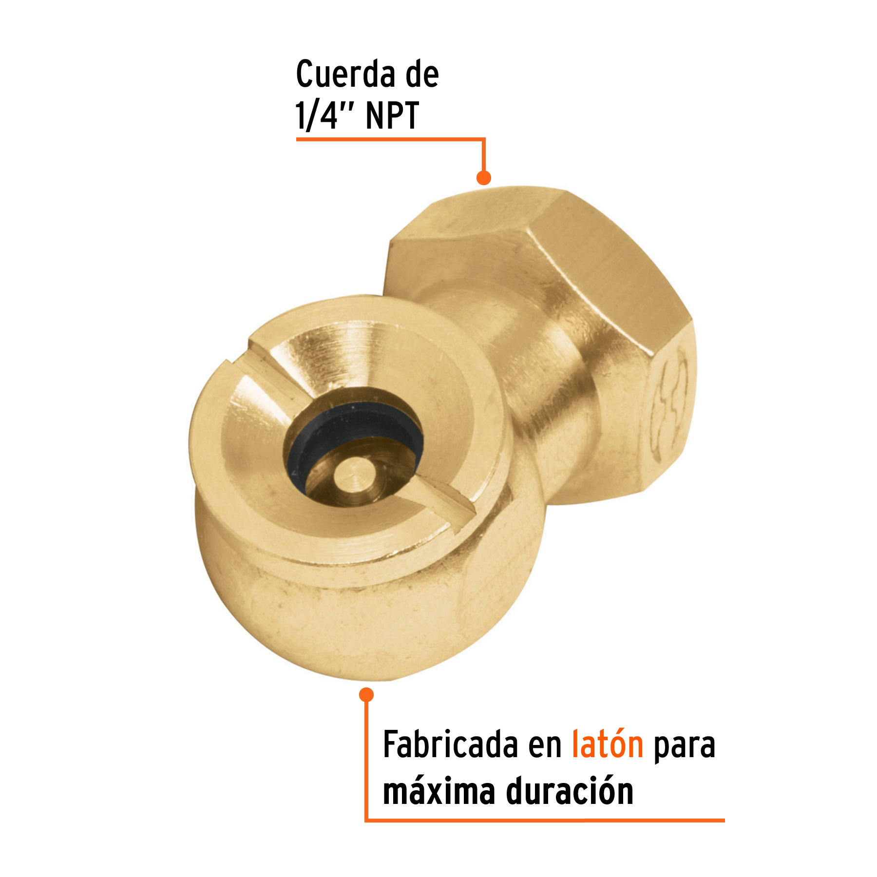 CABEZA INFLADORA DE LLANTAS HEMBRA 1/4" NPT TRUPER
