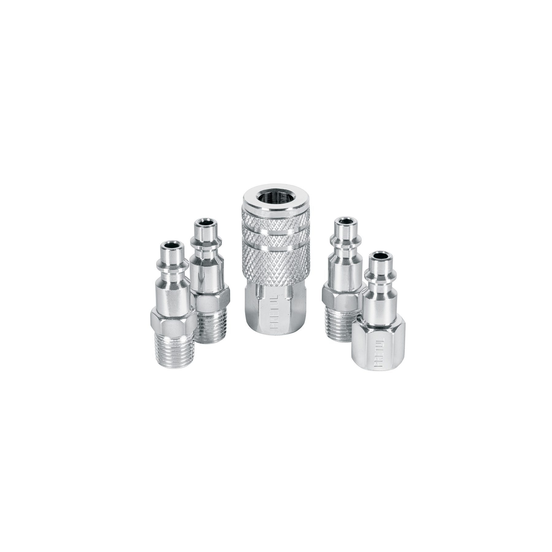 JUEGO DE COPLES Y CONECTORES RAPIDOS 1/4" NPT PRETUL