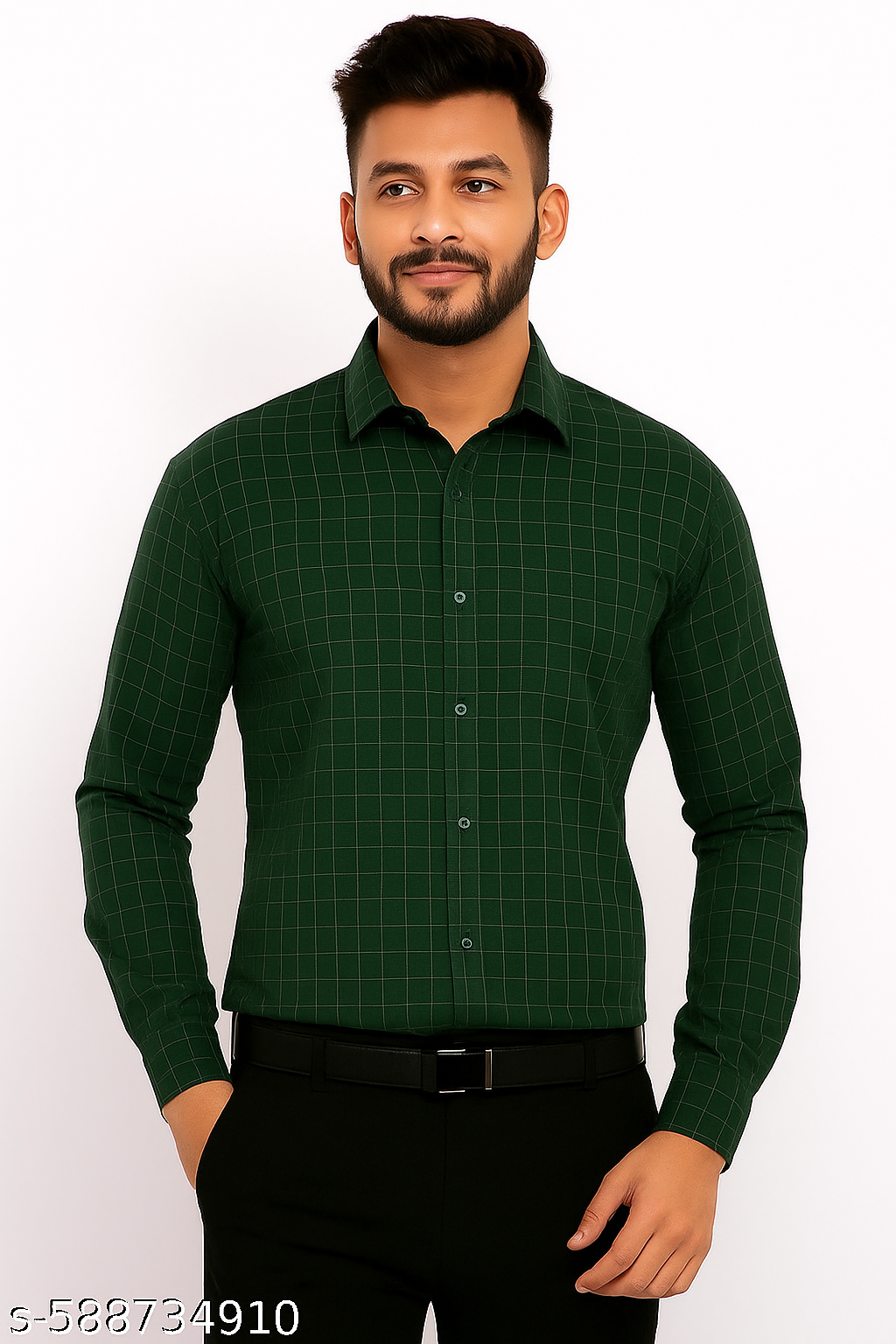 White checkered formal shirt
