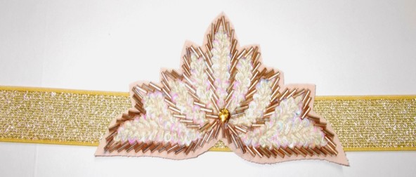 Embroidered Leaf Headband