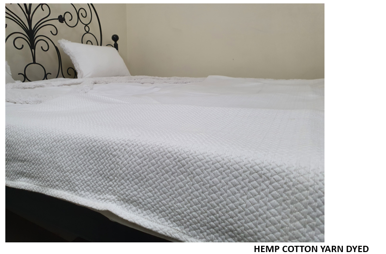 Hemp Cotton Yarn Dyed Bedspread