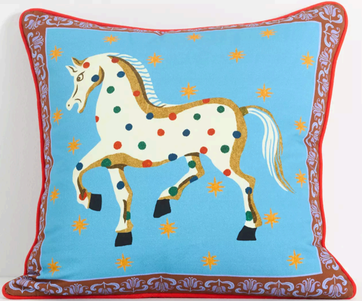 Polka Dot Horse Decorative Pillow