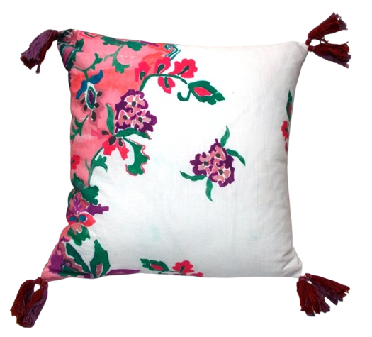Floral Print Throw Pillow