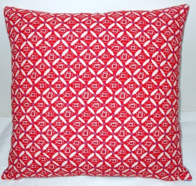 Red Geometric Pattern Cushion