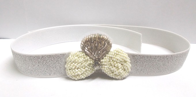 White beaded decorative belt