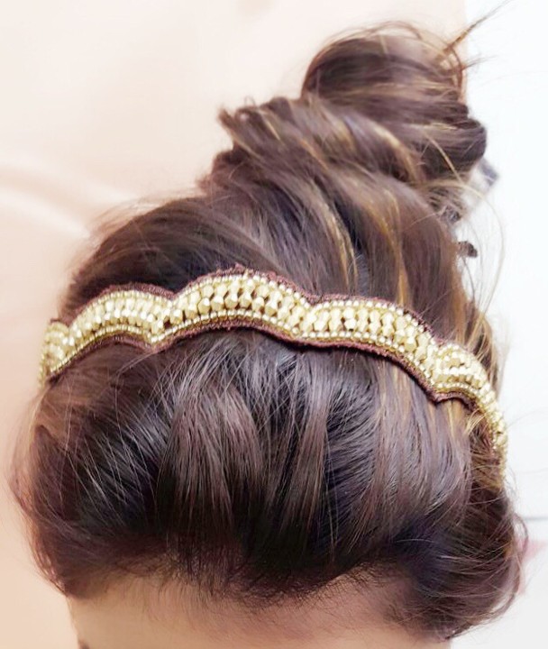 Golden Beaded Headband