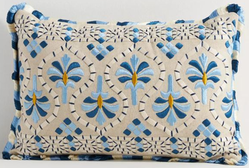 Embroidered Decorative Throw Pillow