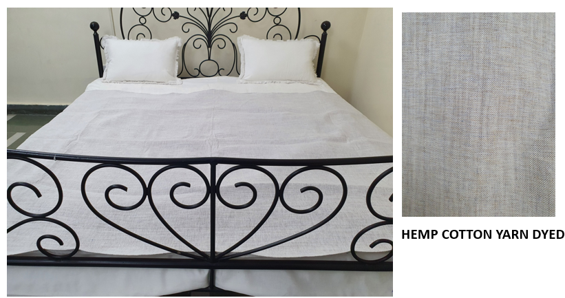 Hemp Cotton Yarn Dyed Bedsheet