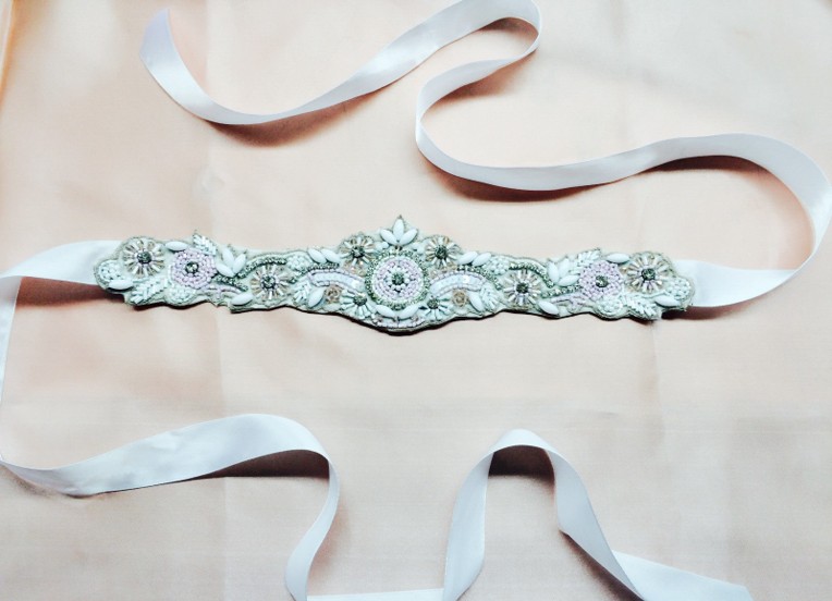 Embroidered Bridal Sash