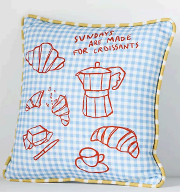 Sundays Are Made For Croissants Cushion