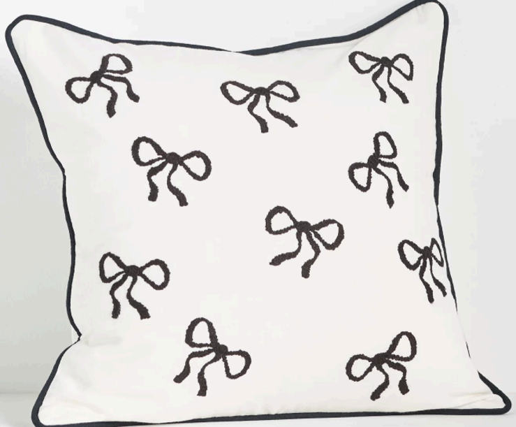 Decorative Embroidered Bow Cushion